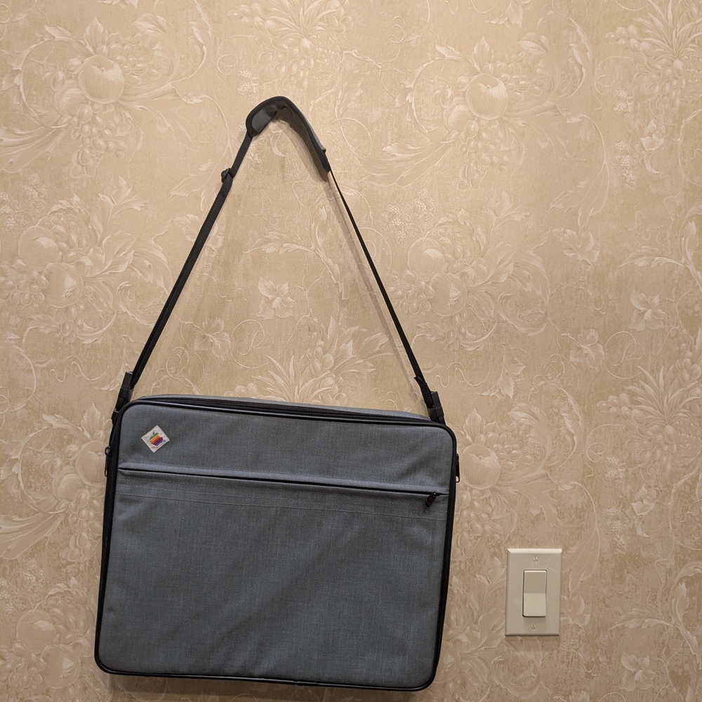 Vintage 1982 Apple IIc Gray Laptop Bag With Apple Rainbow Embroidery
